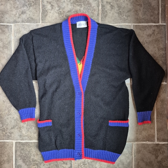 Dragon Sweaters - Vintage Abstract 80's Cardigan by Dragon